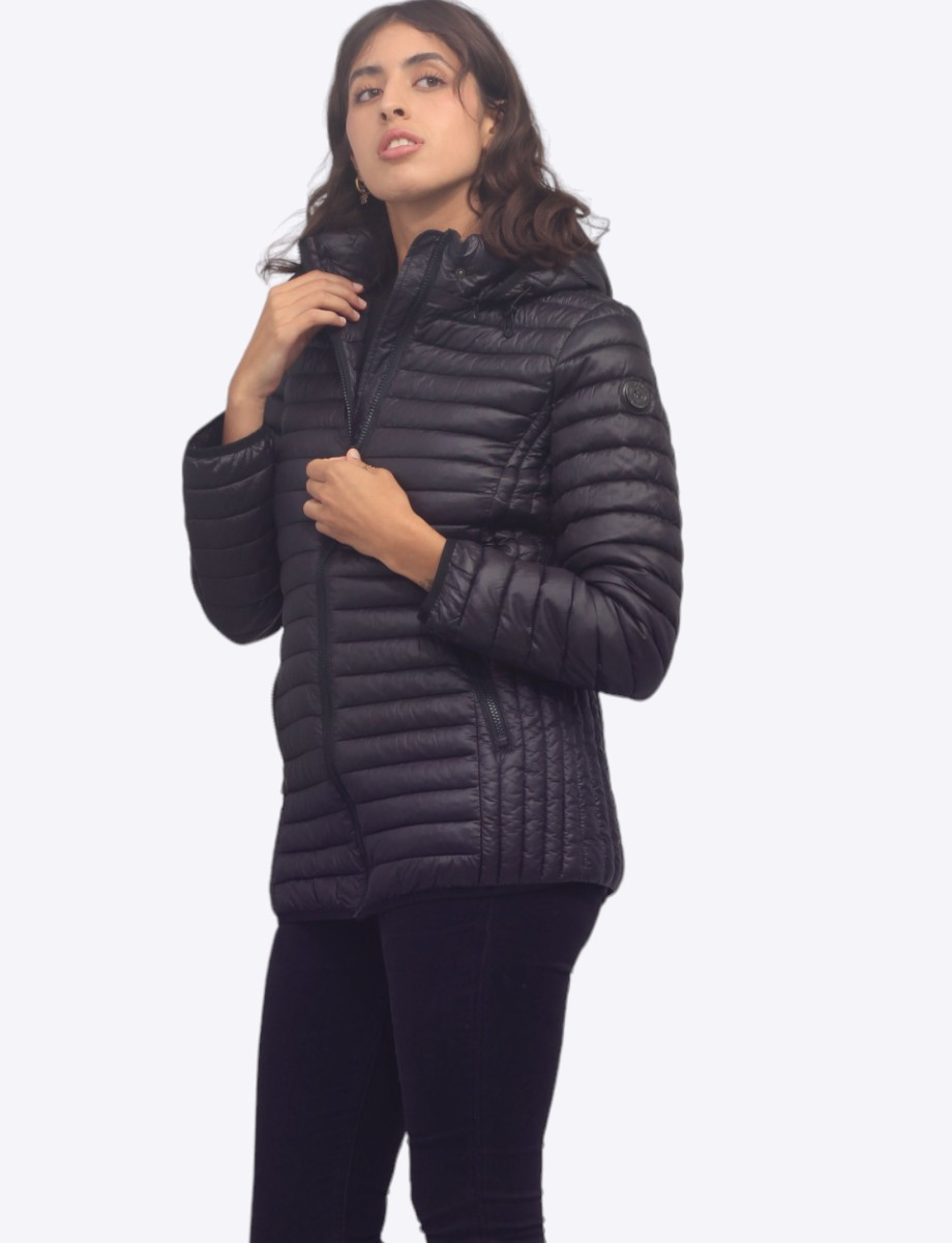 Chiara Vegan Detachable Hood Zip-up Polyloft Lightweight Puffer Jacket by Saki