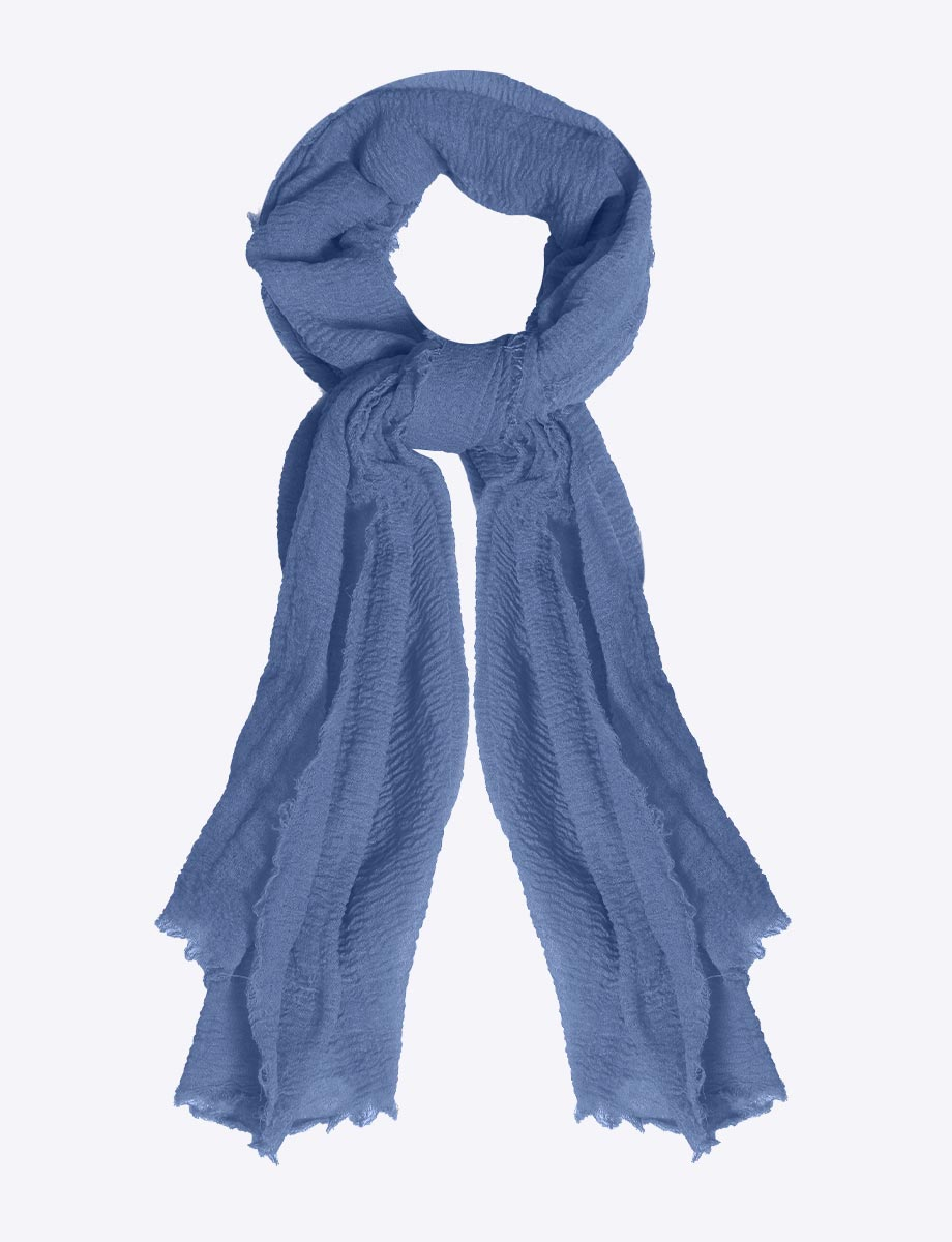 Crinkled Oversized Airy Soft Scarf With Frayed Edges By Dogree