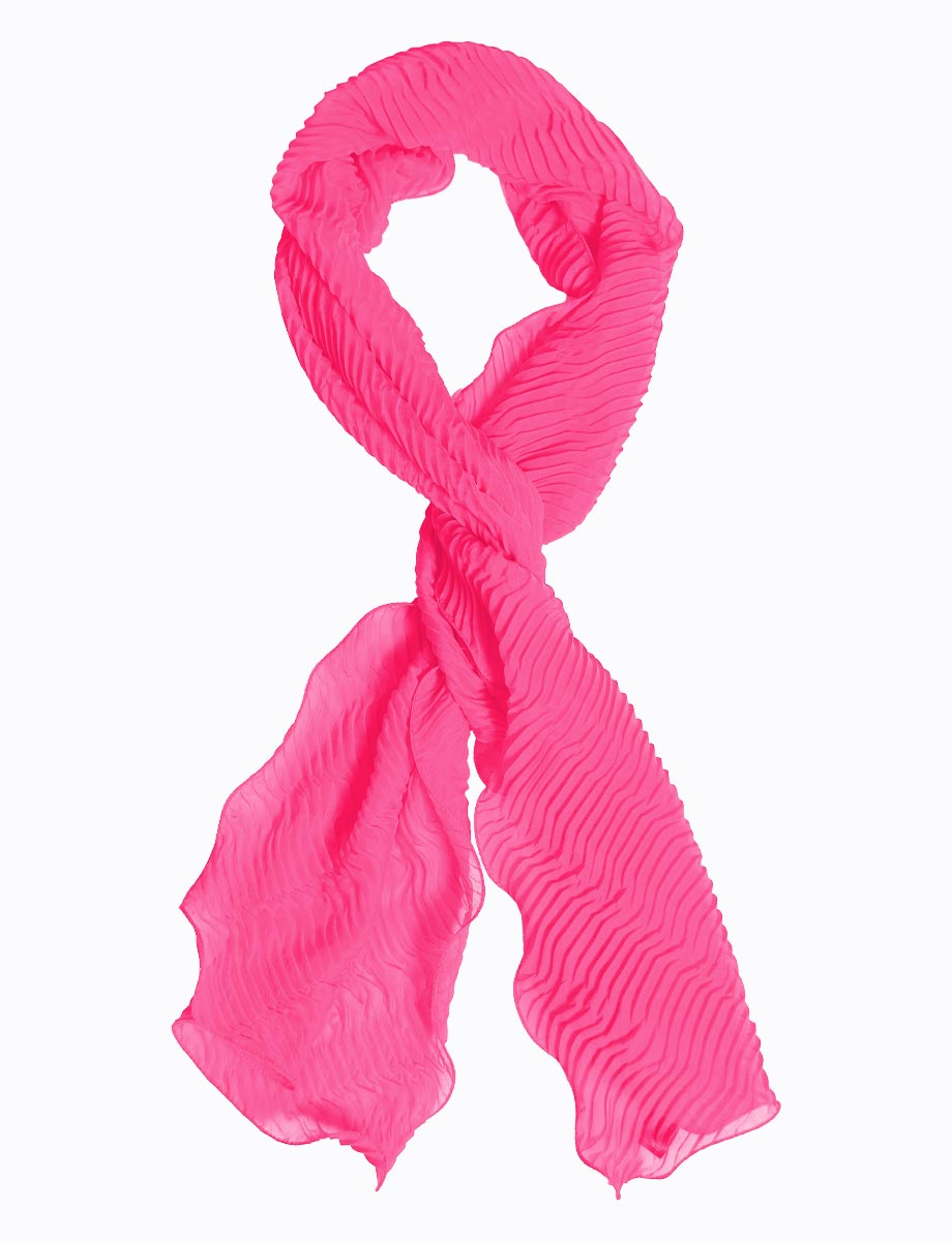 Pleated Chiffon Scalloped Edge Scarf by Saki