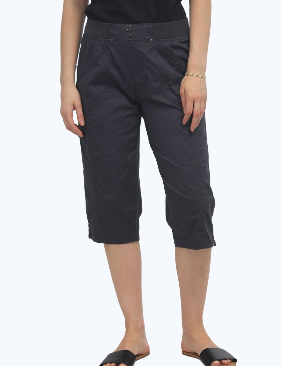 Valerie Stretchy Cargo Capri with Adjustable Pulls at the Hem by Dash Clothing