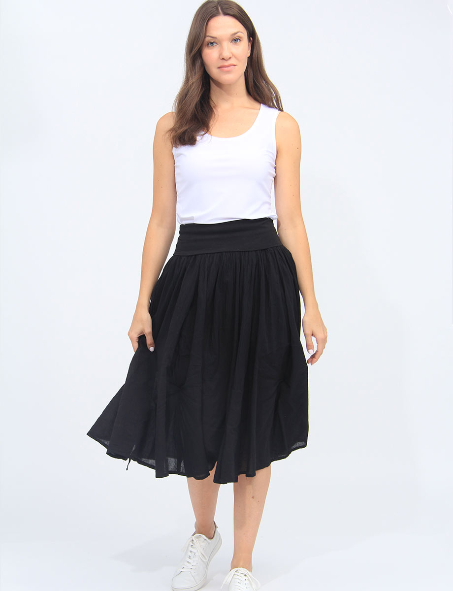 2-in-1 Lined Cotton Balloon Adjustable Inner Drawstring Skirt By Cute Options