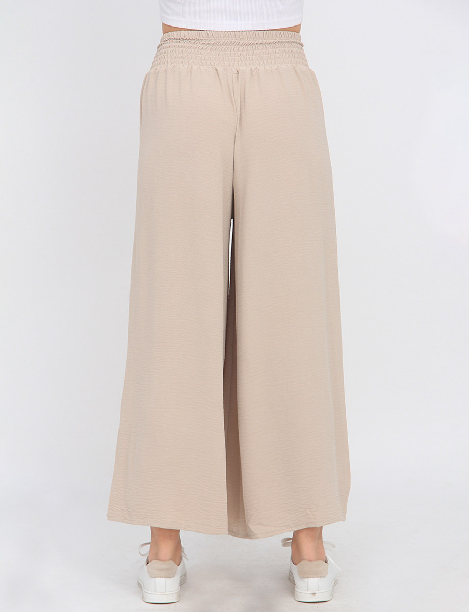 Chic Crinkle Flowy Wide Leg Pant With Elastic Waist Band By Froccella