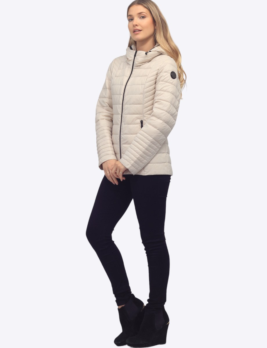 Bella Vegan Lightweight Polyloft Zip-Front Jacket with Detachable Hood by Saki