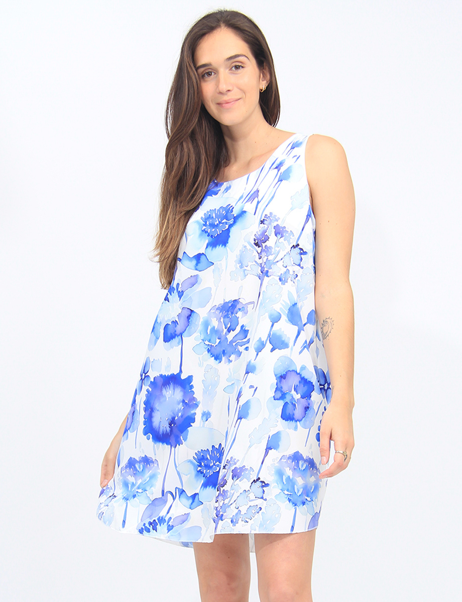 Chic Floral Print Sleeveless Knee-Length Flowy Dress by Froccella