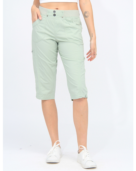 Valerie Stretchy Cargo Capri with Adjustable Pulls at the Hem by Dash Clothing