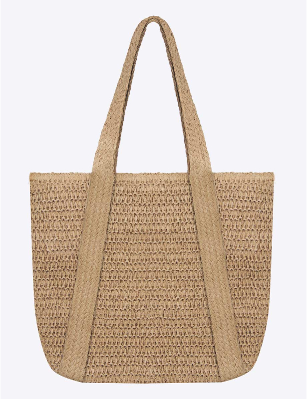 Lined straw tote bag sale