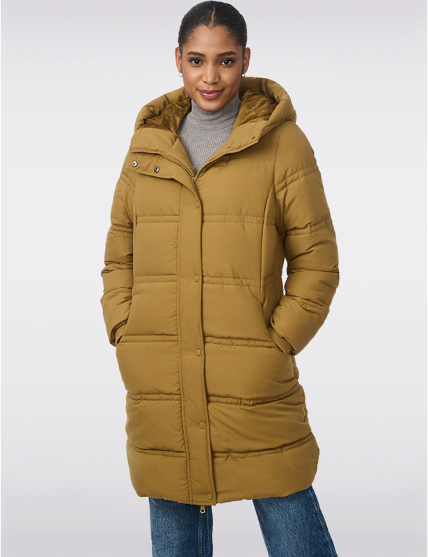 Fur lined hooded puffer jacket best sale