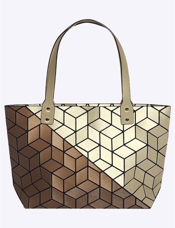 Elegant Modern Italian Two Tone Geometric Pattern Tote Bag by Emilio Pepe