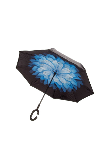 Printed upside down floral umbrella