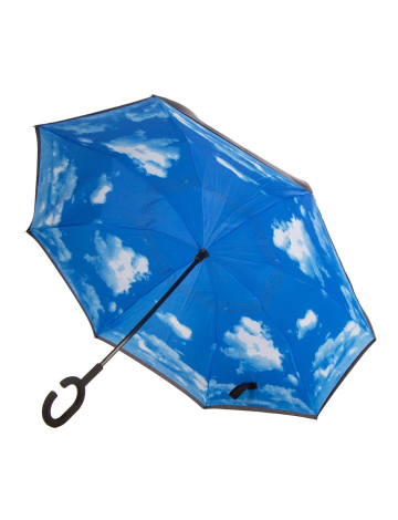 Printed upside down umbrella