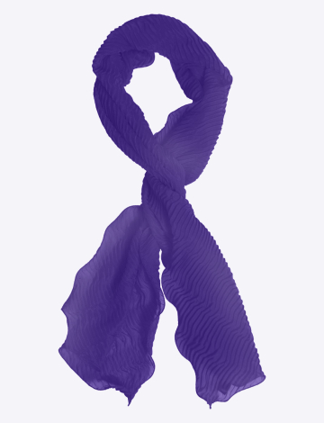 Foulard en Chiffon Plissé à Bordure Ondulée par Saki (208-SC1825S24 2456420 Taille Unique MAUVE)