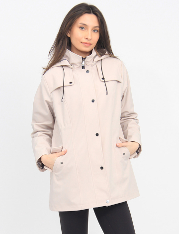 Manteau Imperméable en Coquille Souple Breathe-tech À Taille Ajustable Par Saki (413-88000 2304260 TRES GRAND BEIGE)