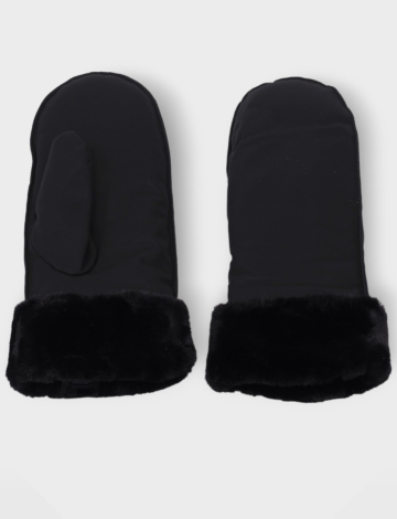 Faux Fur Lining and Cuff Mittens by Nicci