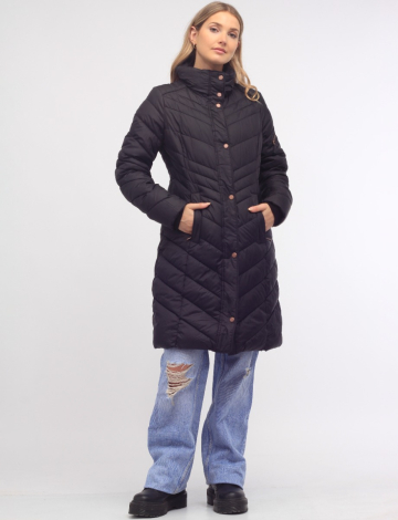 Hooded Long Water-Resistant Puffer Jacket by Andrew Marc