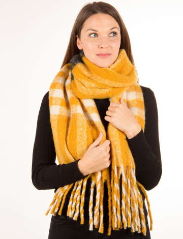Plaid blanket scarf by Di Firenze