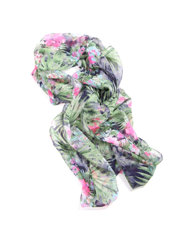 Exotic flora printed scarf by Di Firenze