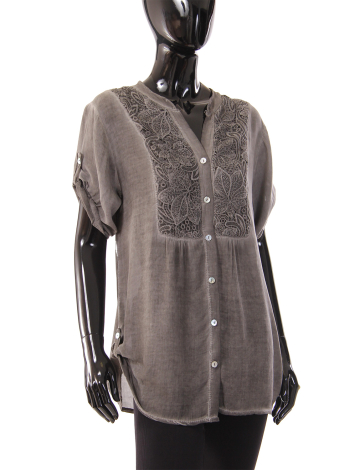 Elegant lightweight blouse with lace insert by Froccella
