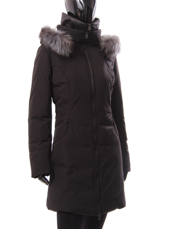 Matte-finsh parka with inner zip-up bib by Froccella