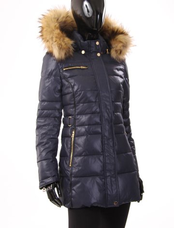Gorgeous quilted jacket with ciré outer shell by  Froccella