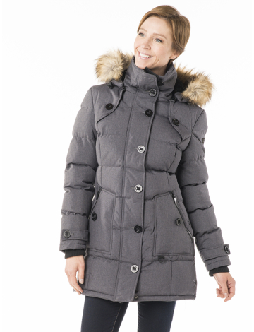 Quilted jacket with faux fur trim by Noize