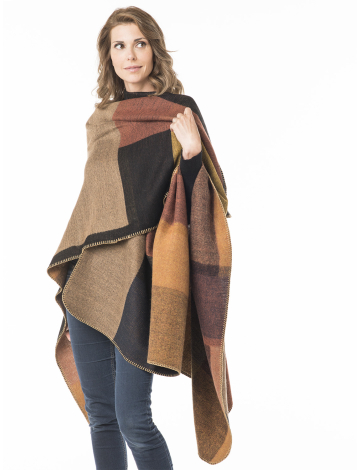 Colorblock poncho by RD Style