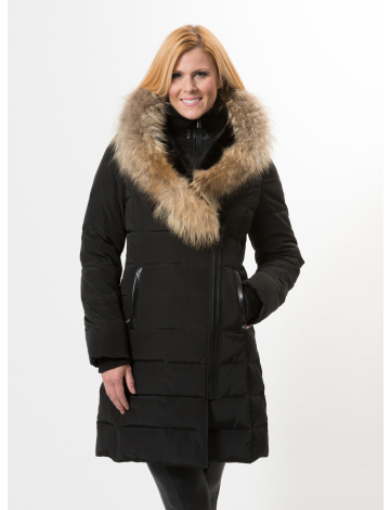 ¾ length A-line down coat by SICILY