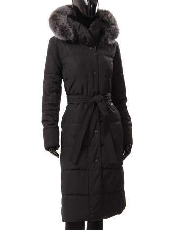 Classic down coat with luxurious fur trim and belt by Styla